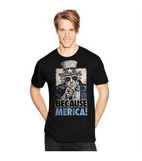 Hanes Men's Because Merica Graphic Tee